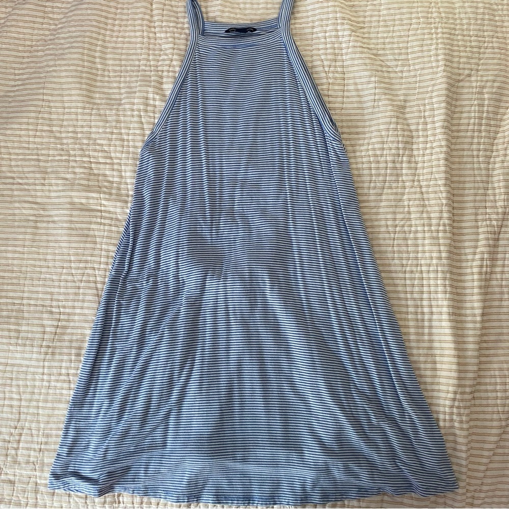 American Eagle Blue and White Striped Cotton Dress